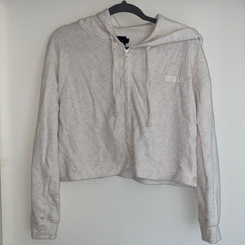 WSLY | Cream zip up sweatshirt